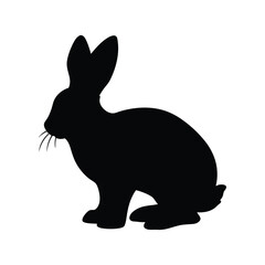 Obraz premium Silhouette of Polish Rabbit isolated on a white background