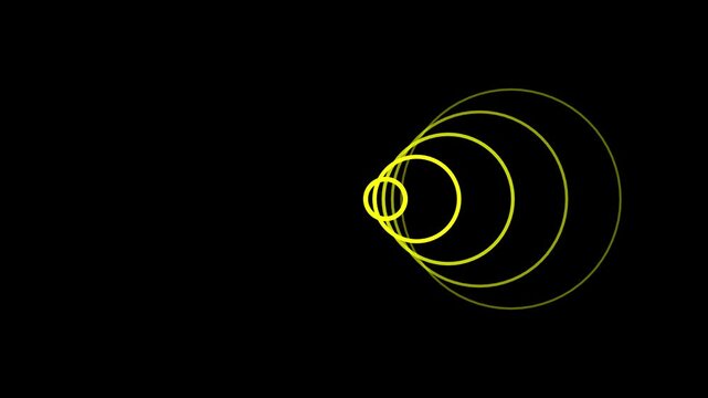  Abstract background. Digital radio waves  circle diffusion animation. Animation Loopable