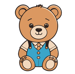 Teddy bear vector illustration on white background.