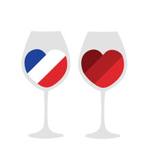 French wine glass, isolated vector illustration