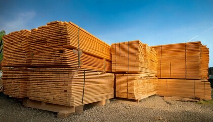 stack of wood, building materials ready to ship