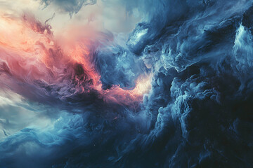 Fototapeta premium Abstract Cloud Formation with Swirling Colors and Textures in Space
