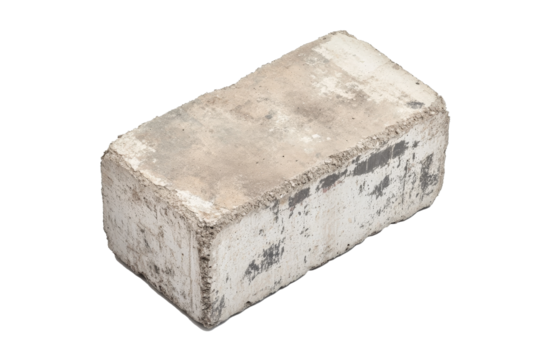 a block of cement on a white background Cutout and isolated and transparent background image - Powered by Adobe