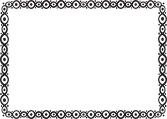 Rectangular border with circles and dots. Vector illustration made with lines and dots creating a rectangular border