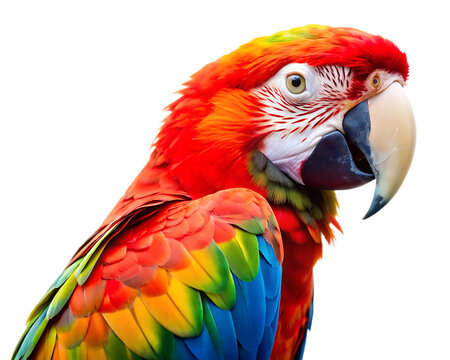  colorful parrot Isolated On White Background.PNG