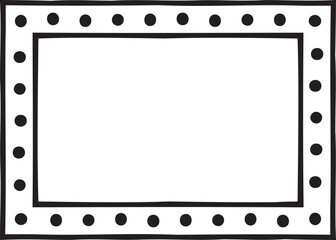 Rectangular border with dots inside a line. Vector illustration made with lines and dots creating a rectangular border