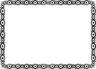 Rectangular border with circles and dots. Vector illustration made with lines and dots creating a rectangular border