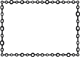 Rectangular border with circles attached to a line. Vector illustration made with lines and dots creating a rectangular border