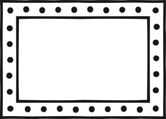 Rectangular border with dots inside a line. Vector illustration made with lines and dots creating a rectangular border