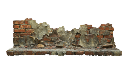 a brick wall with a white background Cutout and isolated and transparent background image