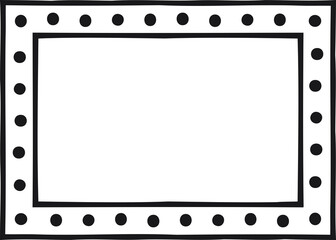 Rectangular border with dots inside a line. Vector illustration made with lines and dots creating a rectangular border