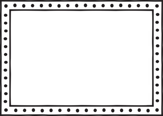 Rectangular border with small dots inside a line. Vector illustration made with lines and dots creating a rectangular border