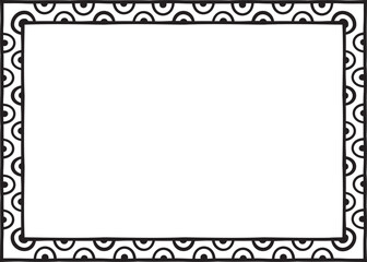 Rectangular border with small semicircles inside a line. Vector illustration made with lines and semicircles creating a rectangular border