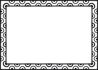 Obraz premium Rectangular border with small semicircles inside a line. Vector illustration made with lines and semicircles creating a rectangular border