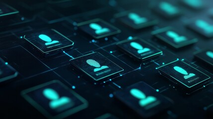 Glowing green and black squares, an abstract digital art background