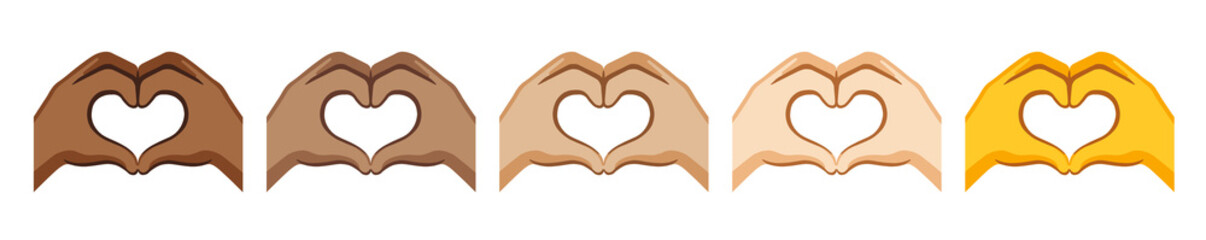 Heart Hands in Different Shades