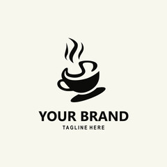 illustration of the logo of the letter S and a black cup