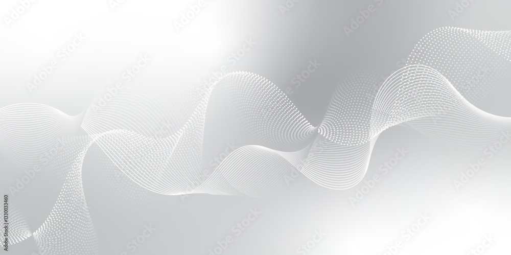 Aufkleber Abstract grey, white smooth element swoosh speed wave modern stream background. Wave with lines created using blend tool. Abstract frequency sound wave lines and twisted curve lines background.	
