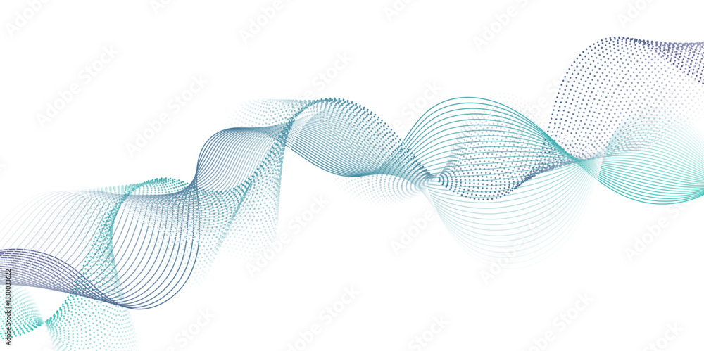 Poster Smooth wave abstract vector background layout design.background image with dynamic curves.Abstract blue futuristic blend waves lines technology background and sound wave lines on white background.	