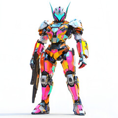 robot cyborg soldier, anime mecha battle suit	
