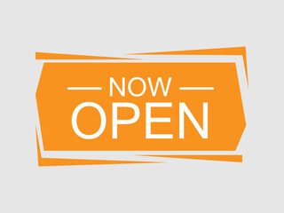 orange now open sign for online market, retail, and shop