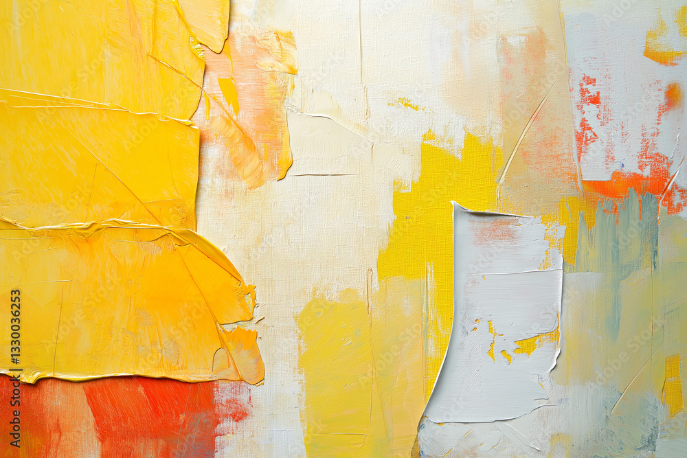 Poster a rough abstract background with visible paint texture in yellow and orange. yellow watercolor backg