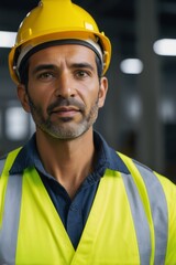arafed man in a yellow safety vest and hard hat