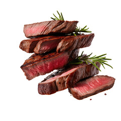 Grilled steak meat on transparent background
