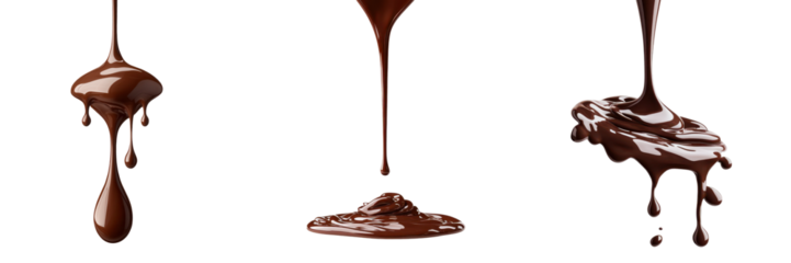 Pouring chocolate action transparent background food photography studio setting close-up dripping delight