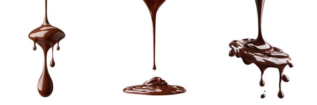 Pouring chocolate action transparent background food photography studio setting close-up dripping delight