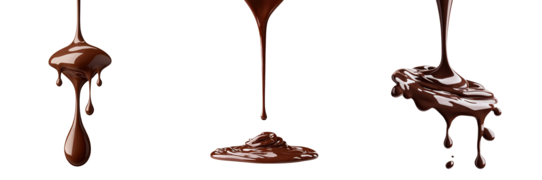 Pouring chocolate action transparent background food photography studio setting close-up dripping delight