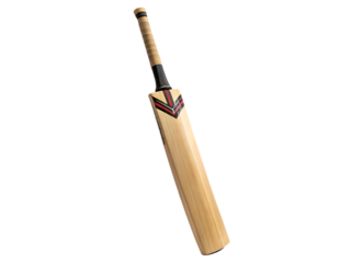 cricket bat with red and black stripes