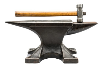 Forging metal tools with anvil and hammer for craftsmanship and artistry