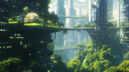 Futuristic Eco City Landscape