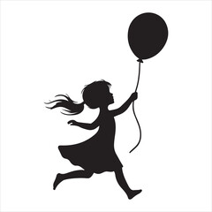 Child playing vector silhouette illustration design