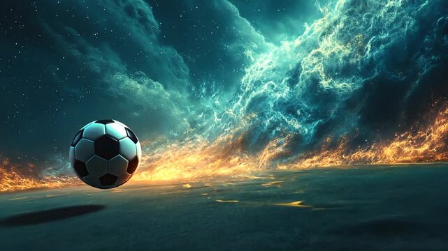 Futuristischer Fu&szlig;ball mit kraftvollem Energieeffekt
