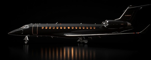 Luxurious jet in stylish black design.