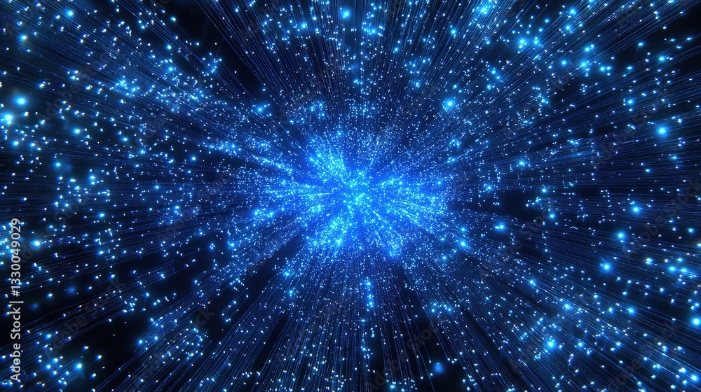 Poster fastest digital data network connection with glowing effects