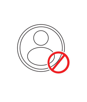 User profile banned icon, illustration, vector, icon