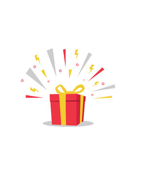 gift box with ribbon, gift box for valentine, birthday holiday, christmas, vector illustration