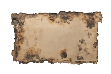 a piece of paper with a brown stain Cutout and isolated and transparent background image