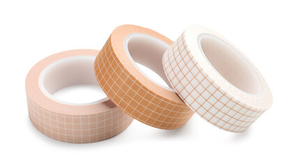 Decorative craft tapes isolated on white. School supply