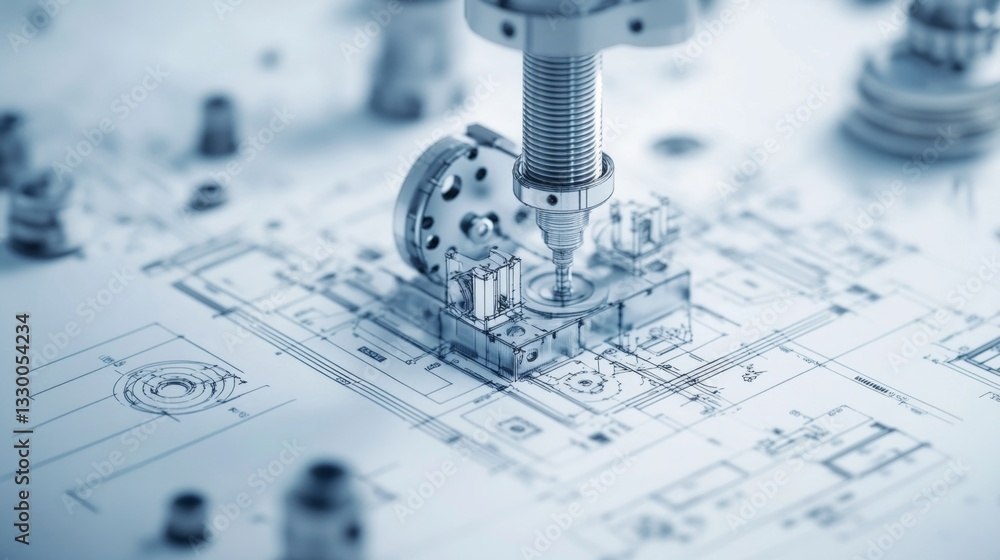 Aufkleber engineering blueprint for precision machining gigapixel in the workshop technical design industrial 