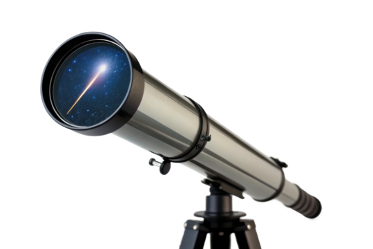 Explore the universe with a telescope and discover shooting stars in a night sky filled with celestial wonders