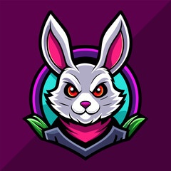 Rabbit Mascot Logo: Animal, Mammal, Gaming, Esports, Emblem Design