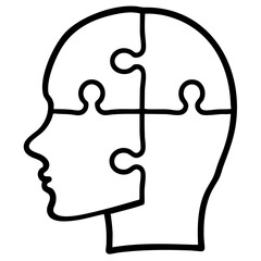 autism empathy hand drawn black and white outline