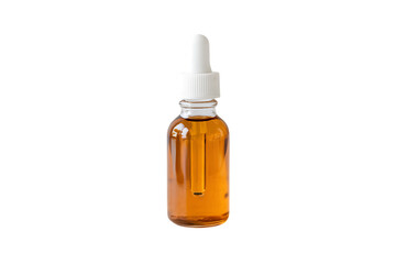 Fototapeta premium Amber Glass Dropper Bottle with White Cap - Essential Oil Container