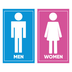 Restroom Sign Vector  Men and Women Toilet Icons  Bathroom Symbol Illustration