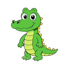 Cute Alligator Cartoon Vector Illustration