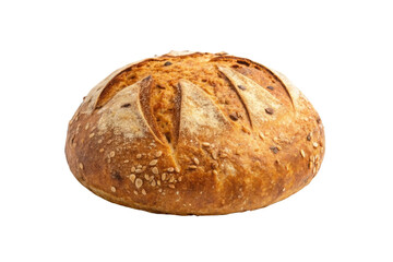 Freshly baked round bread with sesame and crusty exterior for culinary enjoyment and baking inspiration